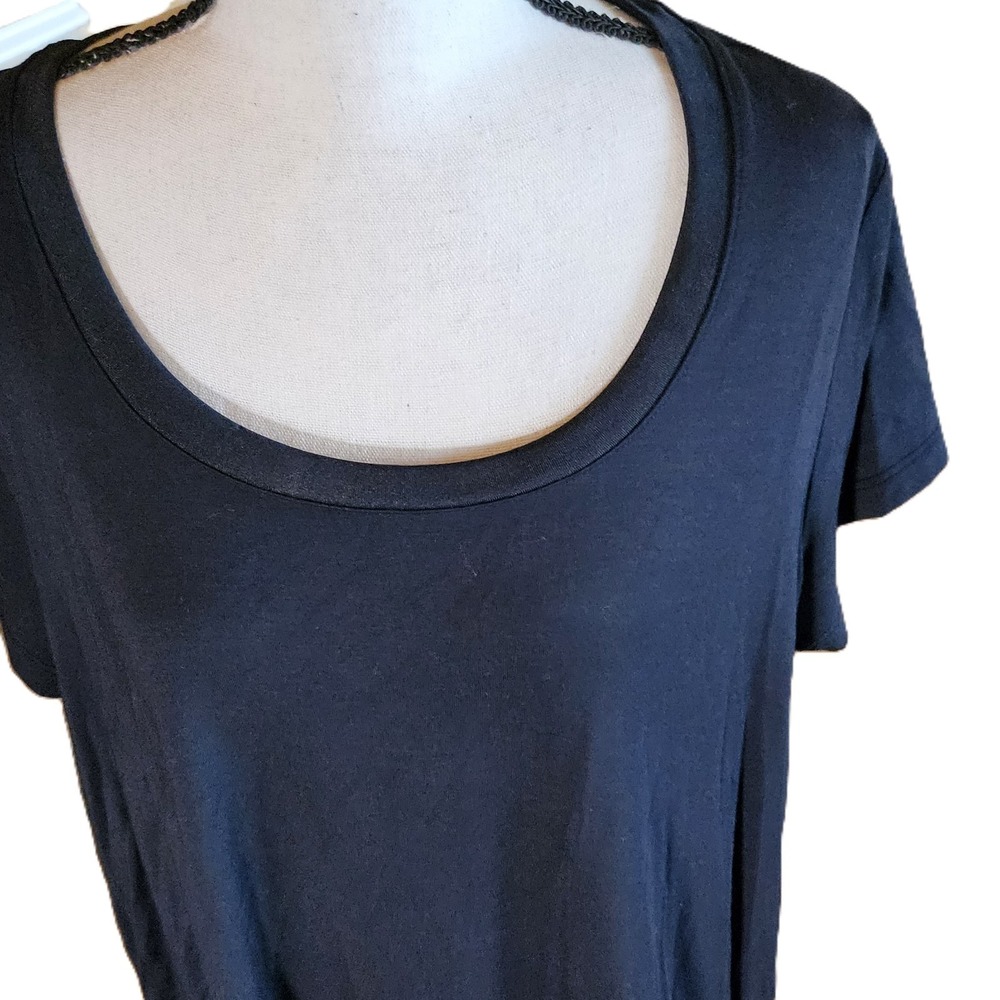 H by Halston SZ 1X Black Short Sleeve T-Shirt Casual,Closet Staple,Minimalist